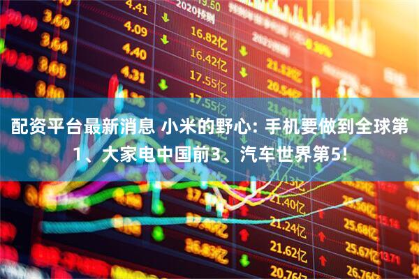 配资平台最新消息 小米的野心: 手机要做到全球第1、大家电中国前3、汽车世界第5!
