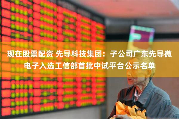 现在股票配资 先导科技集团：子公司广东先导微电子入选工信部首批中试平台公示名单